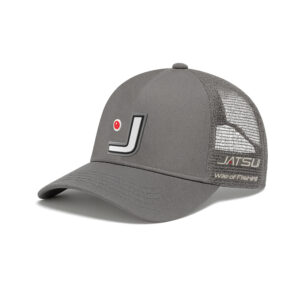 JATSUI CAPPELLINO TRUCKER GRIGIO LOGO BIANCO-ROSSO