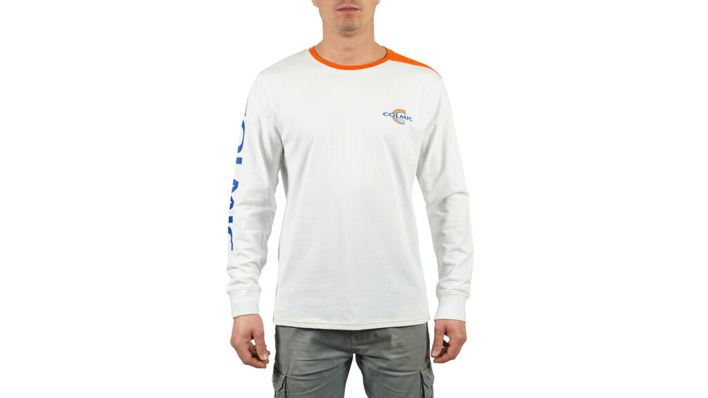 T-SHIRT LONG SLEEVES WHITE/ORANGE COLMIC