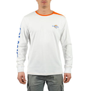 T-SHIRT LONG SLEEVES WHITE/ORANGE COLMIC