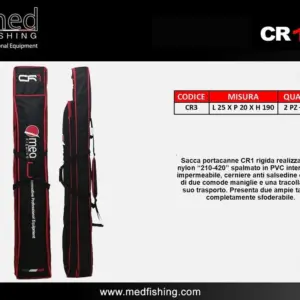 MED FISHING PORTACANNE SURF CASTING RIGIDO CR1 - 2 TASCHE - 1.90MT