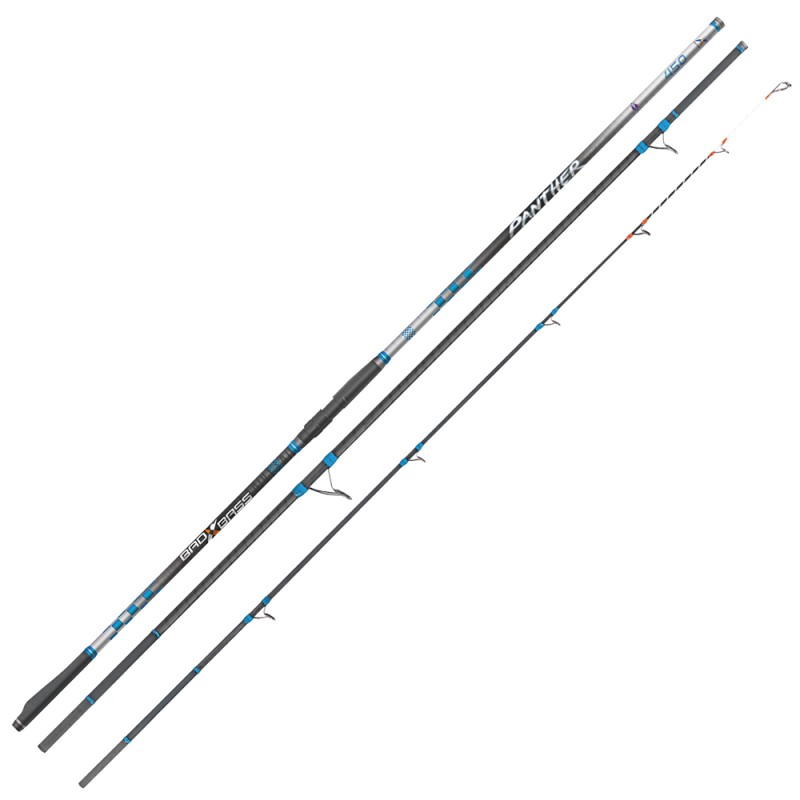 Canna da Pesca Bad Bass Panther Carbonio Alto Modulo Anellata Fuji 4.50mt 200gr
