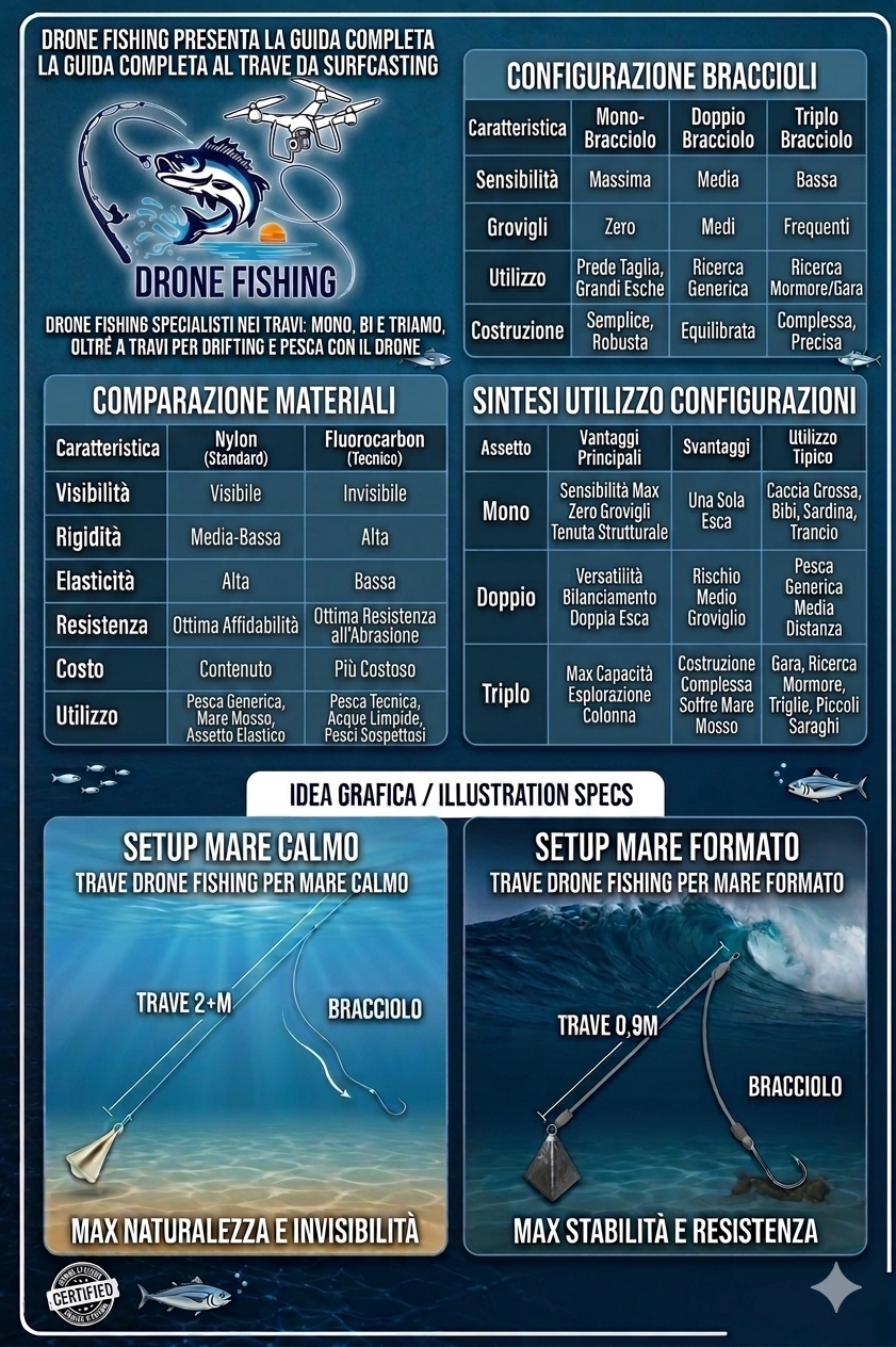Il trave nel surfcasting: guida completa alle tipologie, caratteristiche e utilizzi in pesca